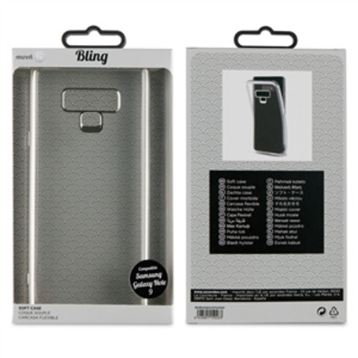 Cover Samsung Galaxy Note 9 Bling Transparent Silver Frame