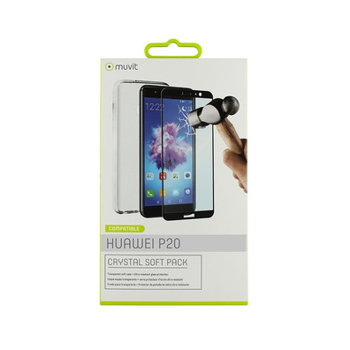 Huawei P20 Muvit + Templated Crystal case.
