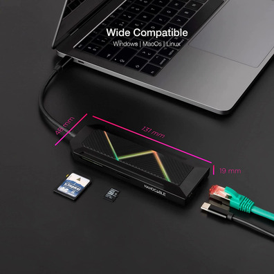 Nanocable Hub USB 3.0 10.16.0901 USB/USB-C/HDMI/RJ45/SD/Audio