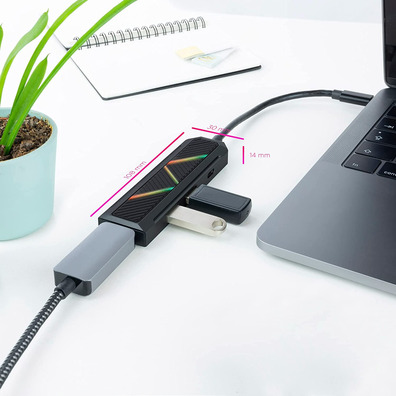 Nanocable Hub USB 3.1 Type C 10.16.0401 USB/USB-C/HDMI Black