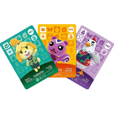 Pack 3 Amiibo Animal Crossing Cards (Series 1)