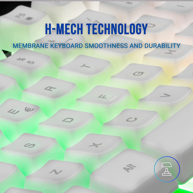 Pack Mars Gaming MCPX Keyboard H-Mech + Mouse + White Carpeting