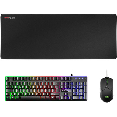 Pack Mars Gaming MCPX Keyboard H-Mech + Mouse + Black Carpeting