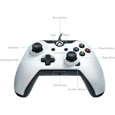 PDP Command Artic White Xbox One With Cable