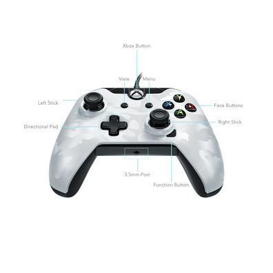 PDP MANDO WITH CABLE White Camouflage (XBOX ONE / PC) OFFICIAL
