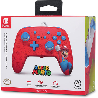 Power A Enhanced Wired Controller Woo-Hoo! Mario (Red)