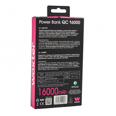 Powerbank 16000mAh Woxter QC 16000 Black