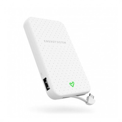 Powerbank Energy System 5000 mAh with White Integrated Cable