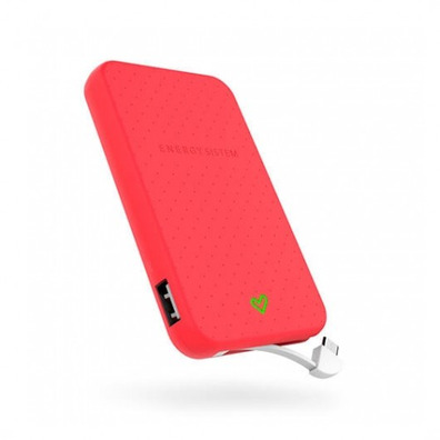 Powerbank Energy System 5000 mAh with Red Integrated Cable