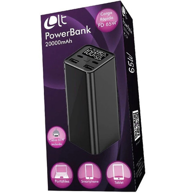 Powerbank Leotec 20000 mAh PD 65W Portdates/Smartphones