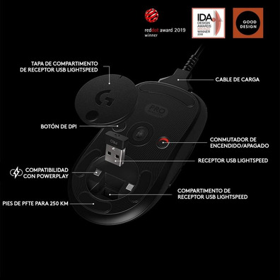 Mouse Gaming Wireless Logitech G Pro 25600 DPI