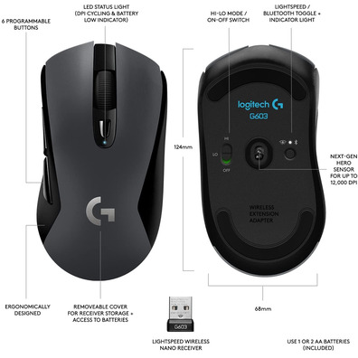 Mouse Gaming Wireless Logitech G603