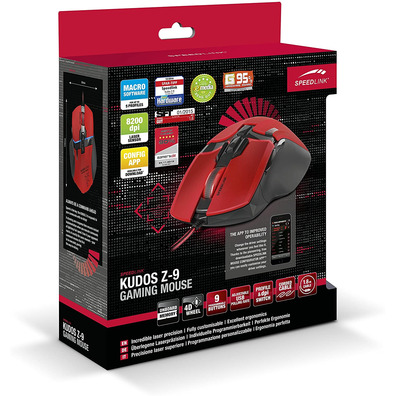 Mouse Gaming Speedlink Kudos Z-9 Red