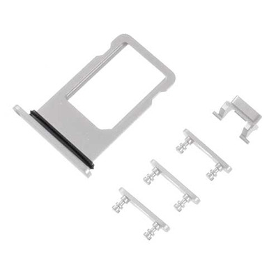 SIM Card Tray and Side Buttons Set - iPhone 8 Plus White