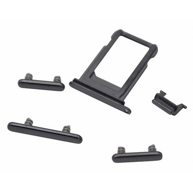 SIM Card Tray and Side Buttons Set - iPhone X Black