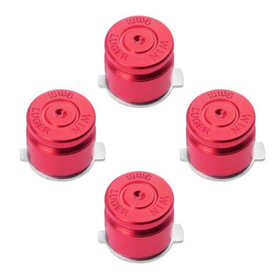 Metal Button Set Bullet Style (Dualshock 3 / Dualshock 4) Red