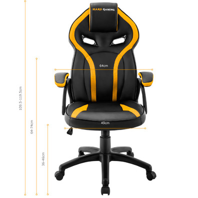 Chair Gamer Mars Gaming MGC118Y Color Black