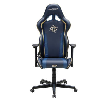 Chair dxracer r-series oh/rz74/wbb blue-gold pin - includes 2 pads