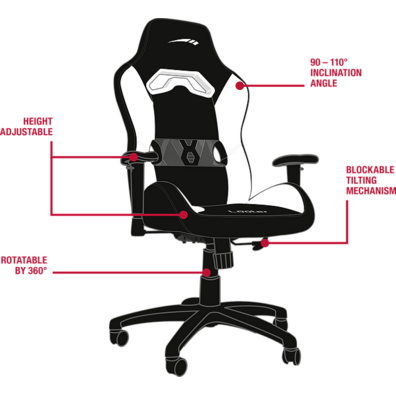 Chair Gaming Speedlink Looter Black/White