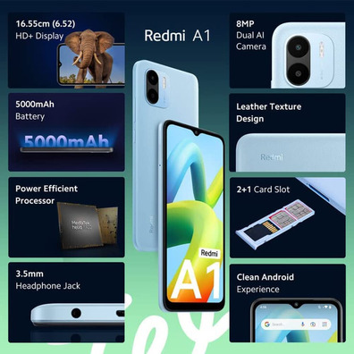 Smartphone Xiaomi Redmi A1 2GB/32GB 6.52 '' Blue Clear