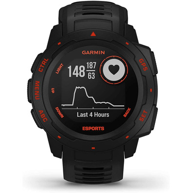Smartwatch Garmin Instinct Esports Notifications/Heart/GPS Black Frequency