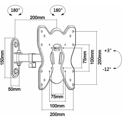 Pared TV Aisens support 23-42 '' 2 Pivots