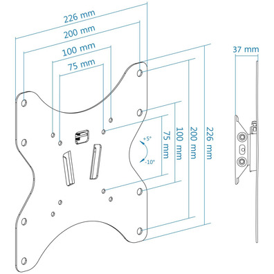 Pared TV TooQ Support 23-42 '' Black