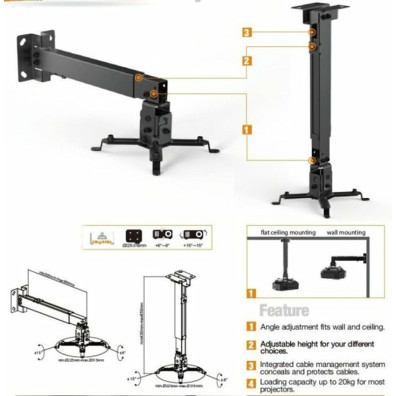 Support for Equip Projector 430-650 mm up to 20 kg for Dish or Pared