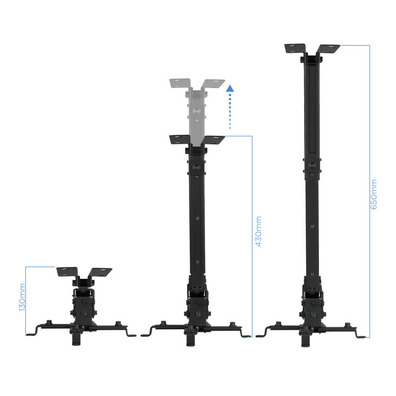 Roof Support Tooq PJ2012T-B Black 130/430-650 mm max 20 kg