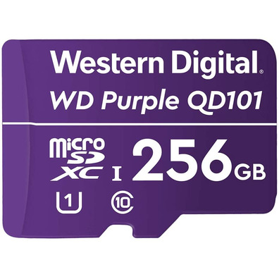 MicroSD Western Digital purple QD101 256GB XC Class 10 memory card