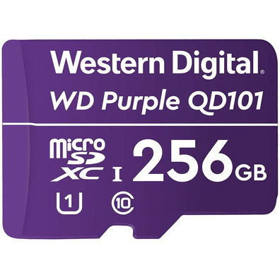 MicroSD Western Digital purple QD101 256GB XC Class 10 memory card
