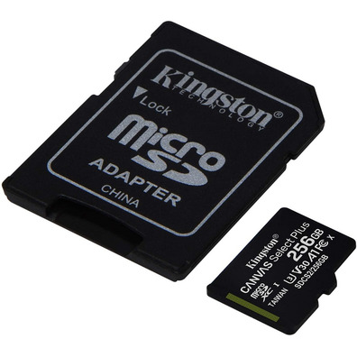 MicroSD XC 256GB Kingston Canvas Select + Adapt Memory Card