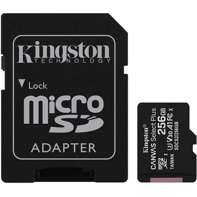 MicroSD XC 256GB Kingston Canvas Select + Adapt Memory Card