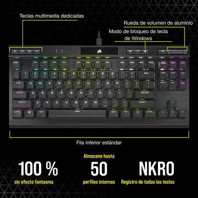 Corsair K70 TKL CS MX Red Keyboard (Spanish)