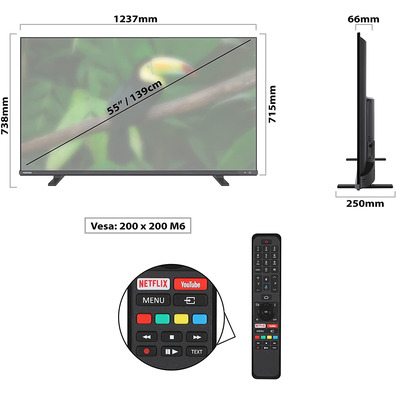 LED TV 55 '' Toshiba 55UA4C63DG Smart TV UHD 4K