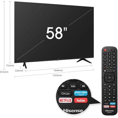 Hisense TV 58A7100F 58 " Ultra HD 4K/Smart TV/WiFi