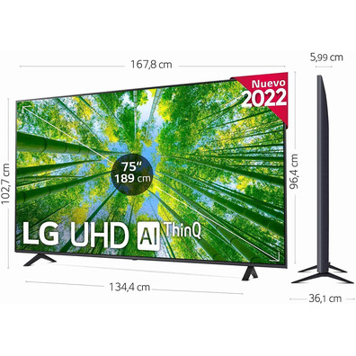 LG UHD TV 75UQ80006LB 75 '' Ultra HD 4K/Smart TV/Wifi