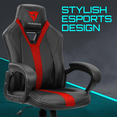 Thunderx3 chair gaming yc1 black cyan Red