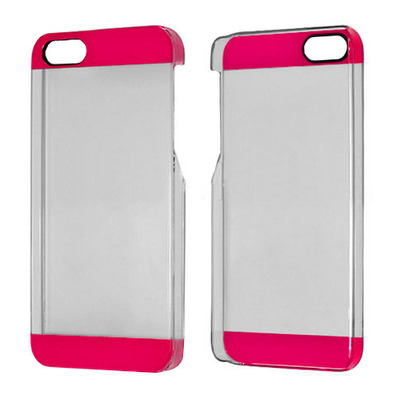 Transparent Plastic Case for iPhone 5/5S Red