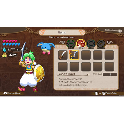 Wonder Boy Asha in Monster World Switch