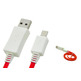 Visible Light Micro USB Data Transfer Charging Cable for Samsung/HTC/Nokia White