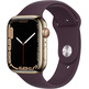 Apple Watch Series 7 GPS/Cellular 45 mm Box Steel Gold/Sports Correa Dark Cherry
