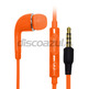 Earphones with microphone for Samsung Galaxy S4 Orange