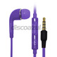 Earphones with microphone for Samsung Galaxy S4 Violet