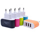 Colorful Charger with 3 USB Ports LED Light - Pink