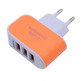 Colorful Charger with 3 USB Ports LED Light - Orange