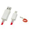 Cable de recarga luminoso para Samsung Galaxy/Nokia/HTC Rojo    