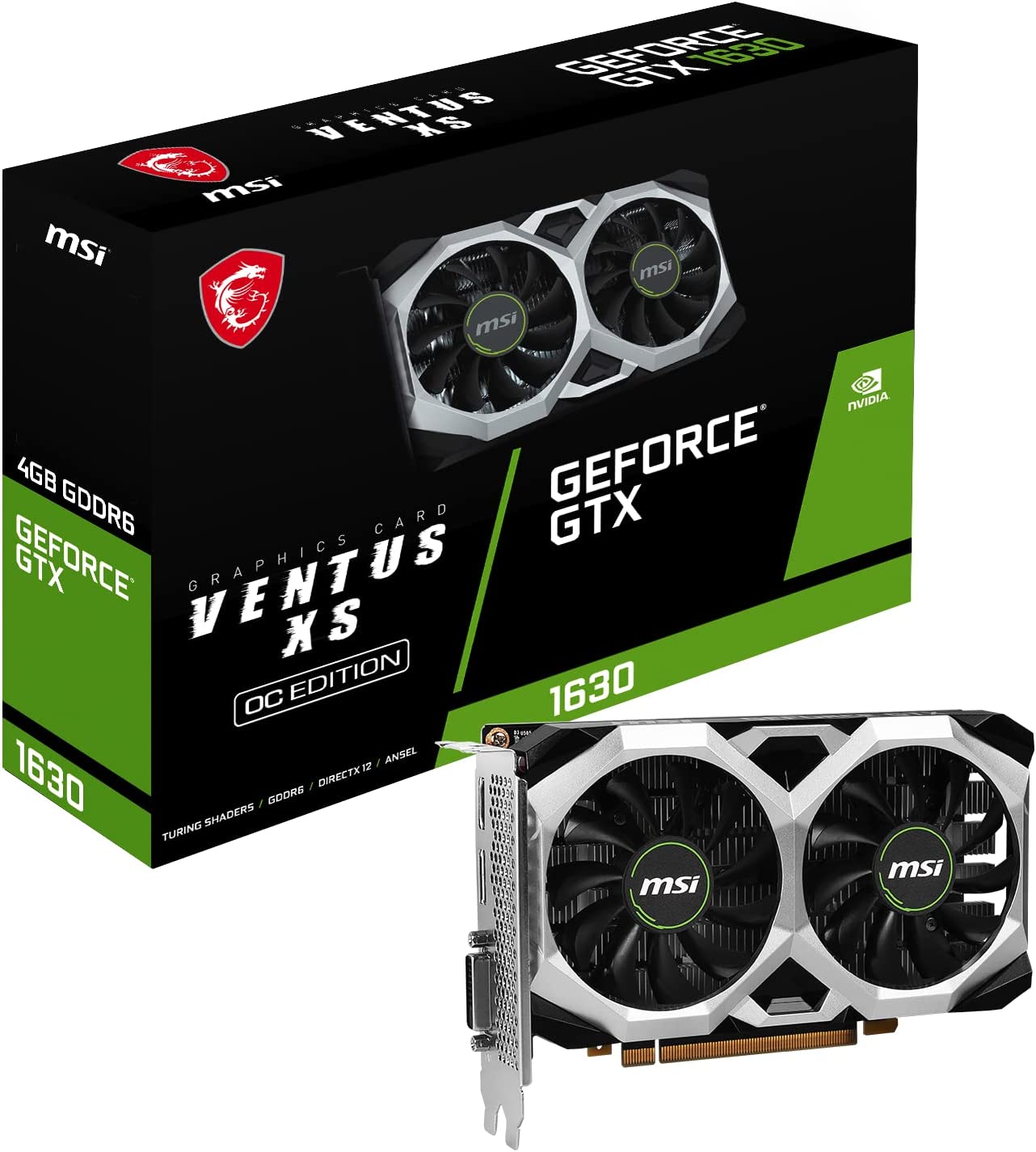 MSI GTX 1630 Ventus XS OC 4GB GDDR6 Graphics Card